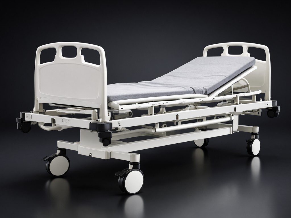 b2b one function manual patient beds with casters manufacturer