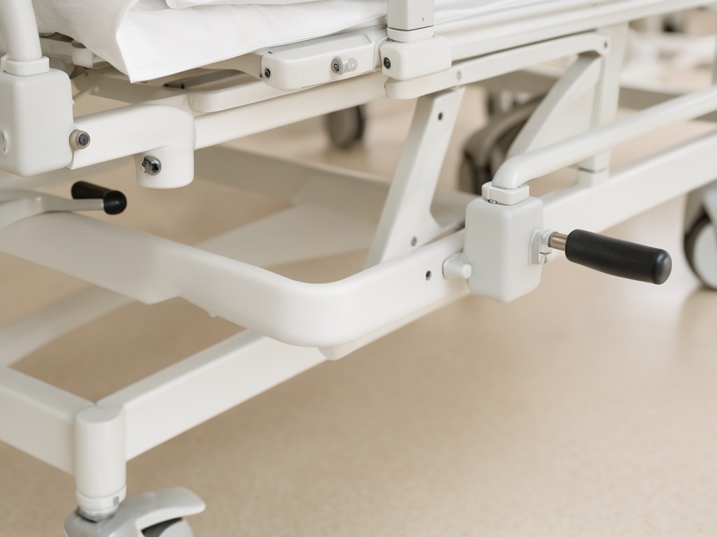 Bulk 4 Crank Manual Hospital Beds With Casters And Mattress Supplier