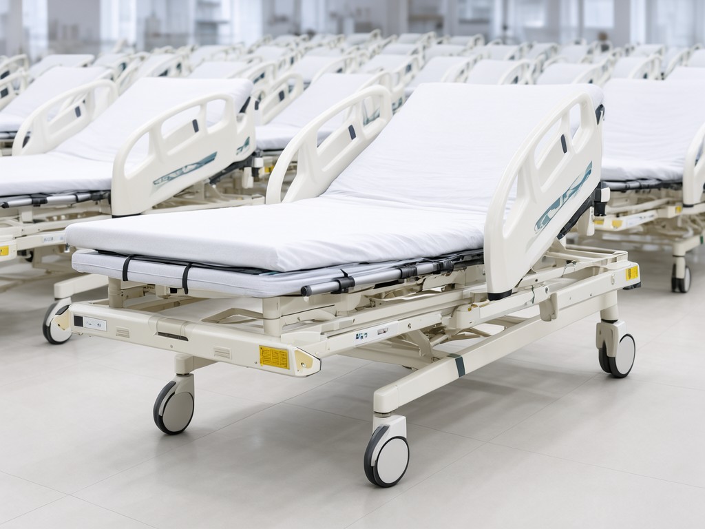 Ce Certified Double Crank Hospital Bed With Wheels Manufacturer