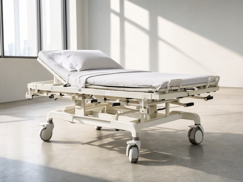 Ce Certified Single Crank Manual Hospital Beds With Casters Supplier