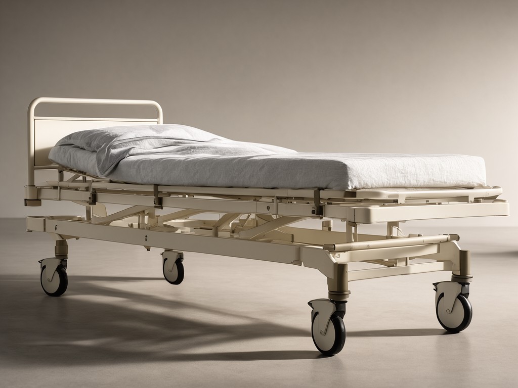 China 1 Crank Manual Hospital Beds With Casters And Mattress Supplier