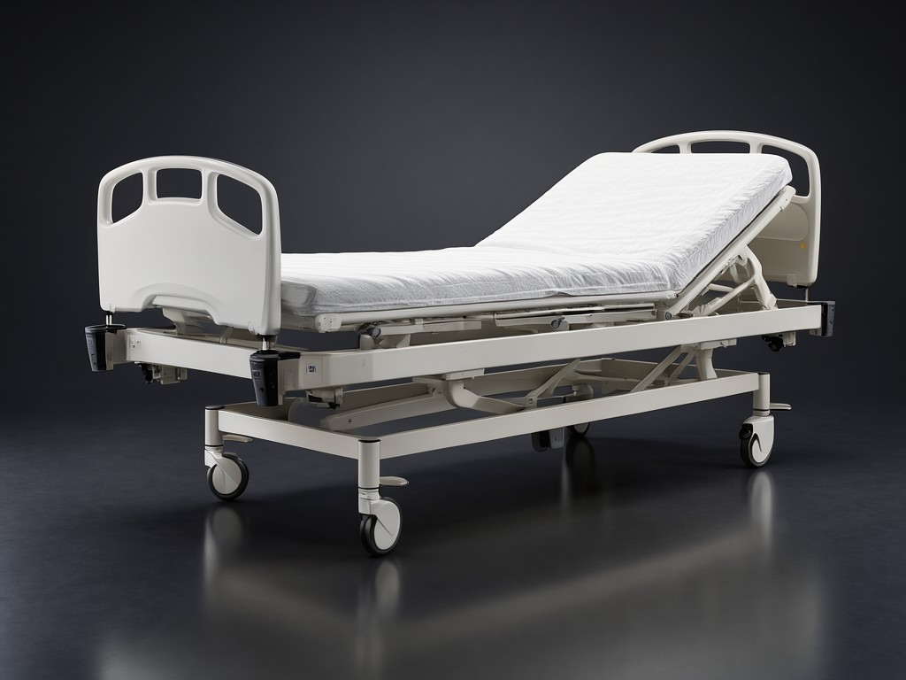 china 2 function electric hospital beds with casters and mattress Company