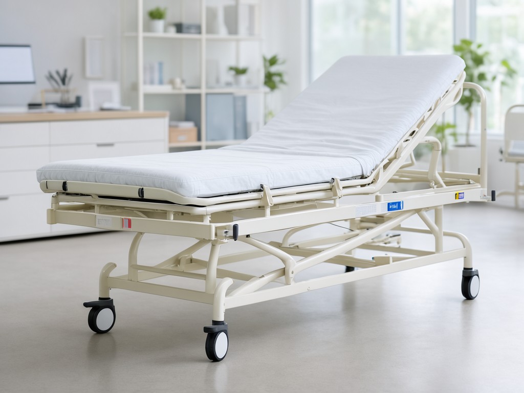 China 4 Crank Manual Patient Medical Nursing Beds With Wheels Supplier