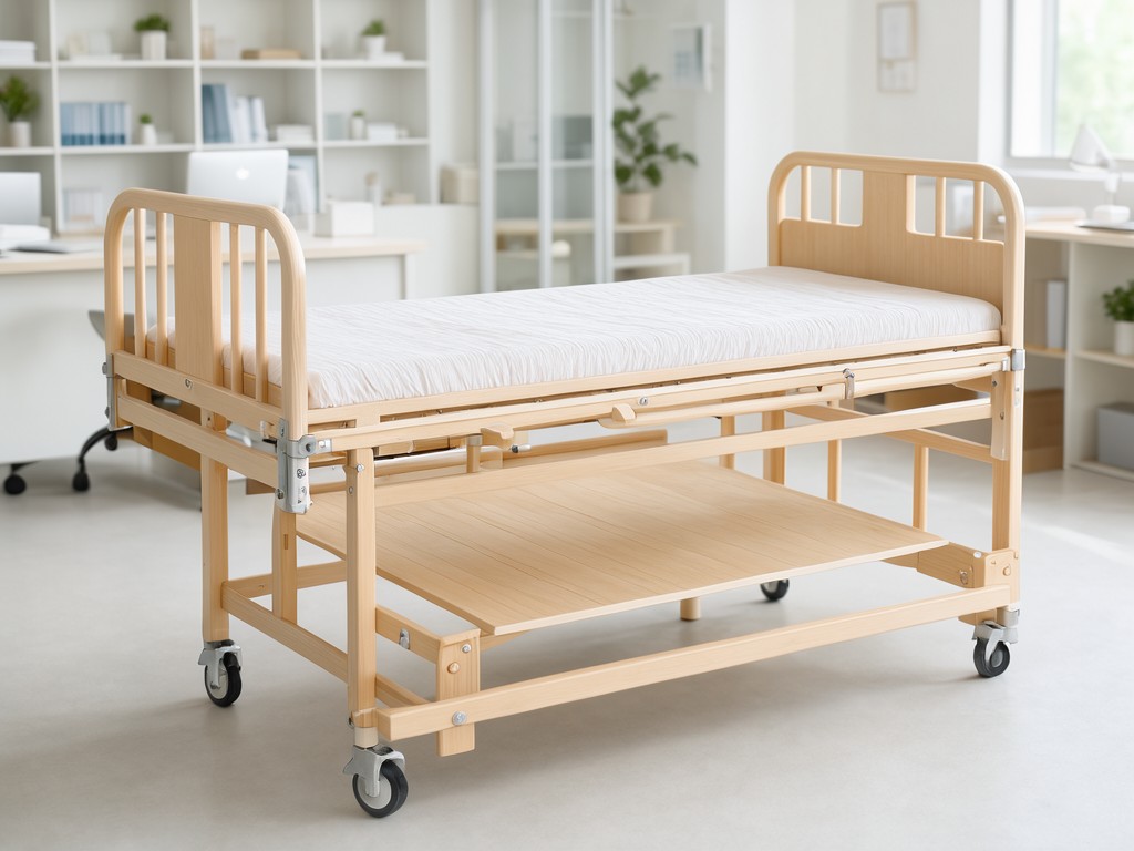 China Wooden Medical Nursing Bed For Home Elderly Company