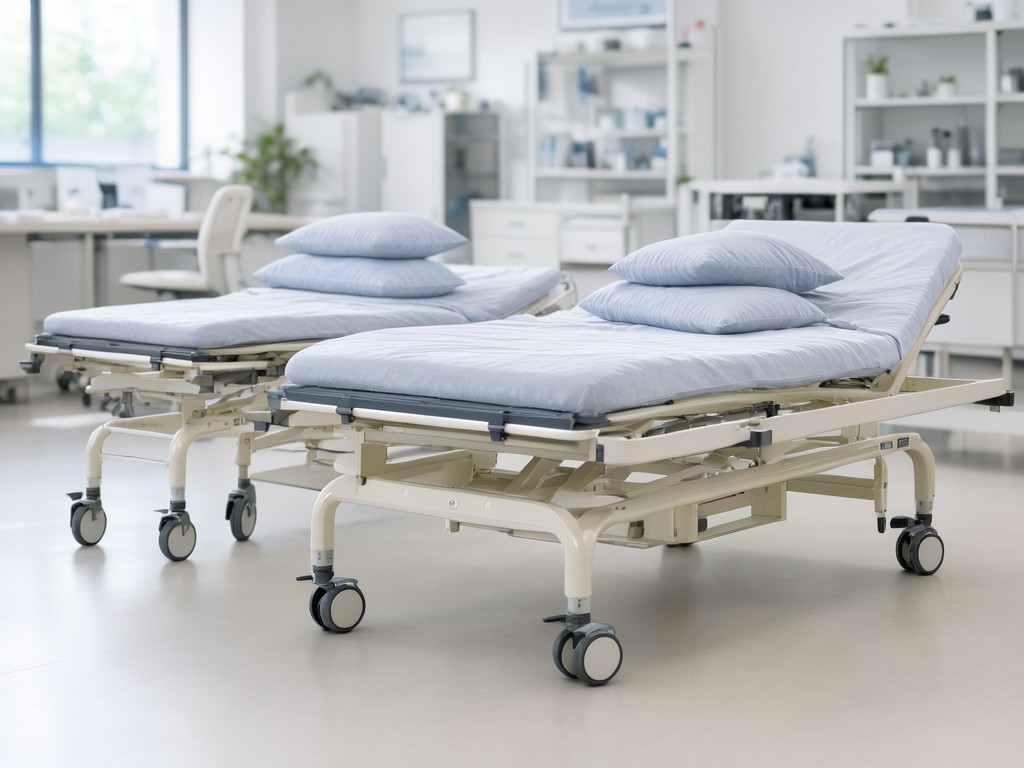 Custom 2 Motor Electric Patient Beds With Wheels Factory