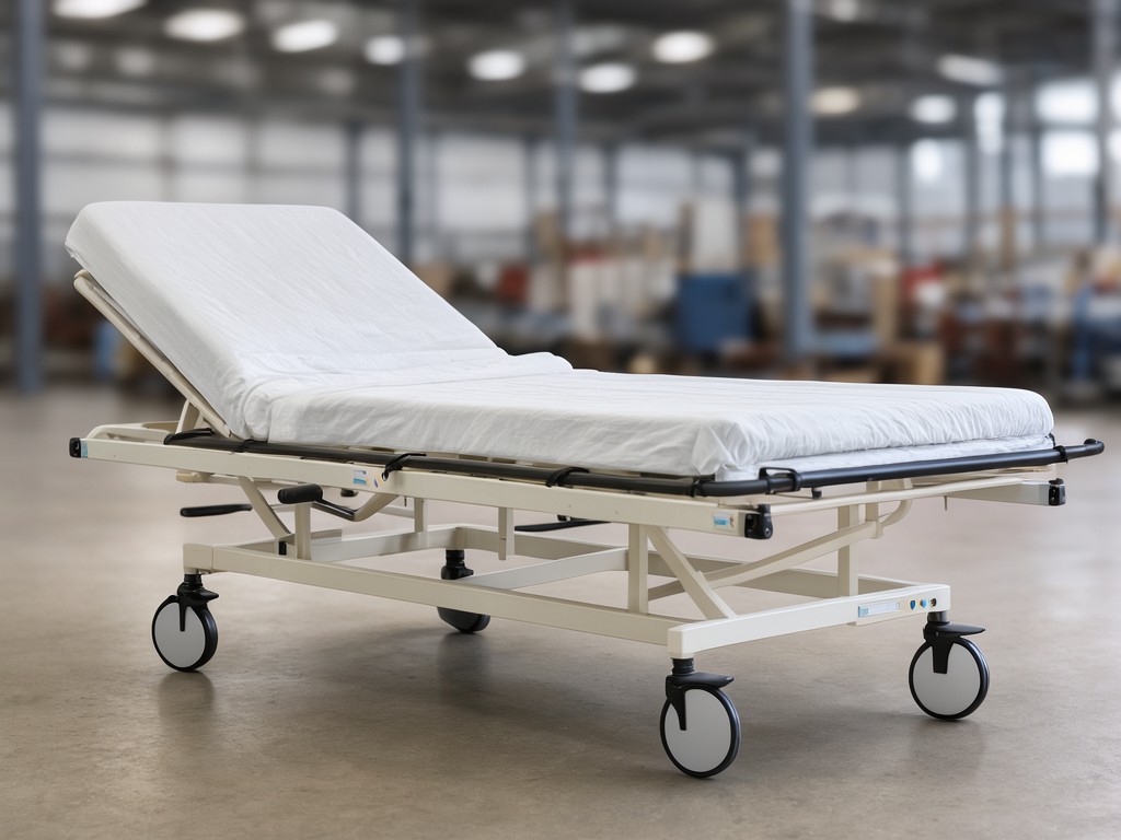 Direct Factory 3 Crank Manual Medical Beds With Casters And Mattress Exporter