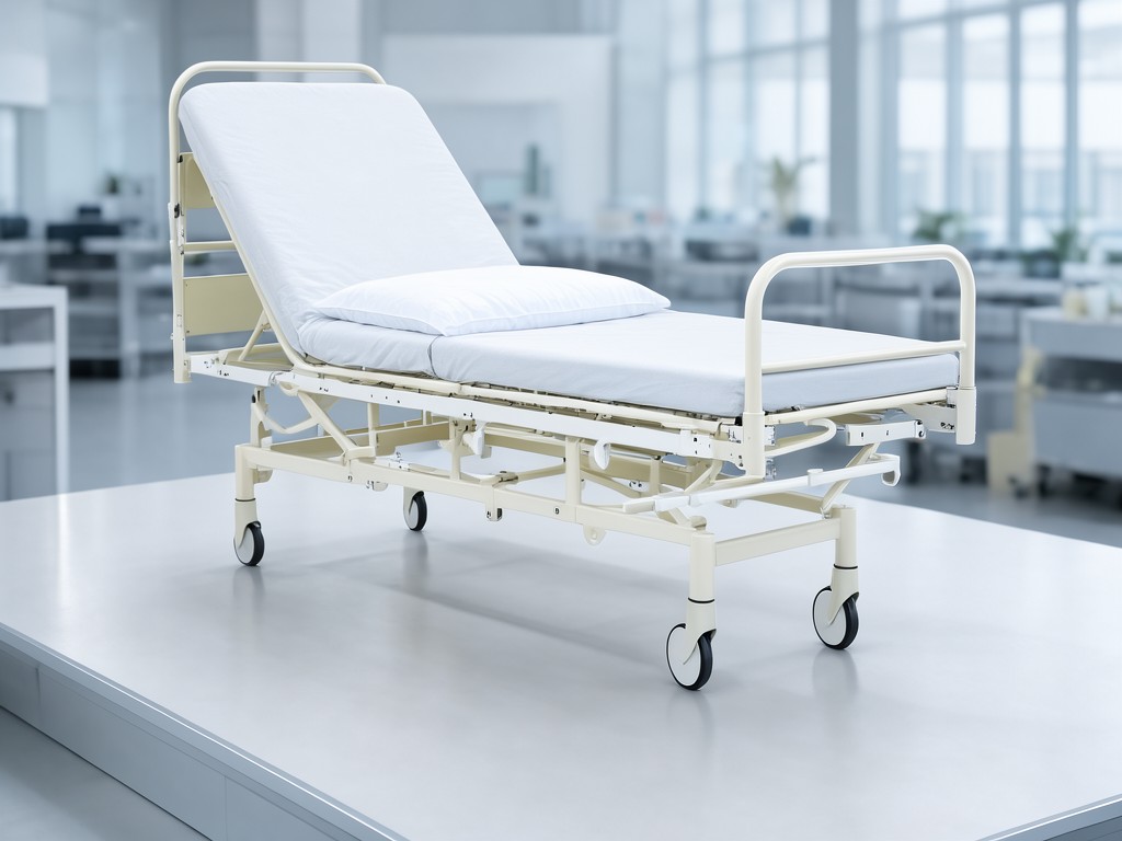 low price 2 function manual patient nursing beds with wheels Company