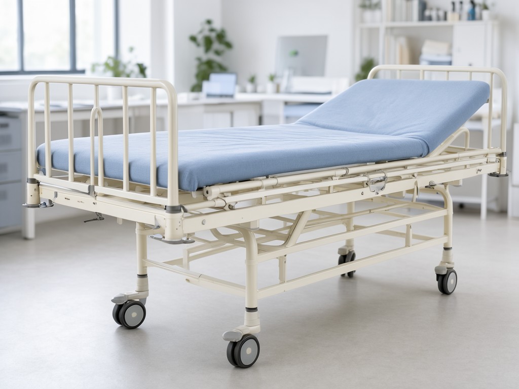 Low Price two function manual medical patient bed with wheels exporter