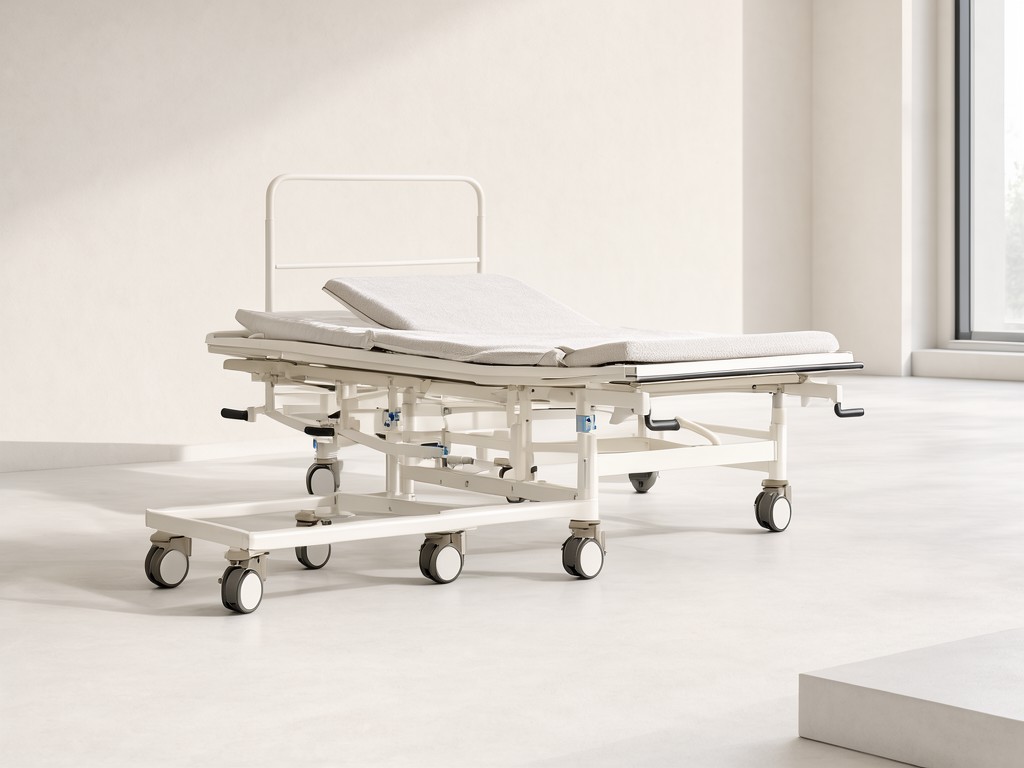 Wholesale Three Crank Manual Medical Beds With Casters Supplier